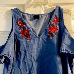 Jean like off the shoulder Disney shirt